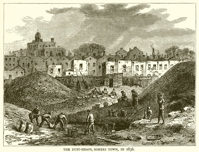 A porhalmok, Somers Town, 1836-ban alkotó: English School