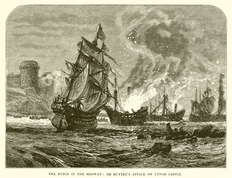 A hollandok a Medway-ben: De Ruyterek megtámadják Upnor várát alkotó: English School