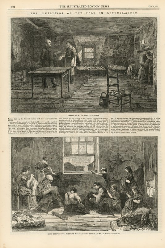 A szegények lakhelyei Bethnal Greenben alkotó: English School