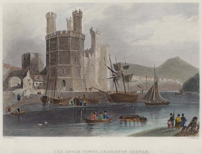 The Eagle Tower, Carnarvon Castle (színes metszet) alkotó: English School