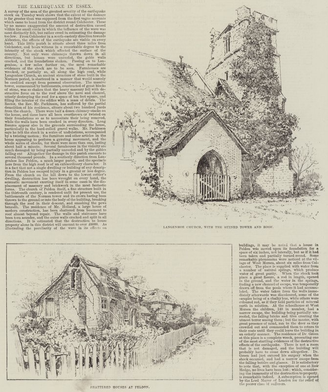 Földrengés Essexben (litho) alkotó: English School