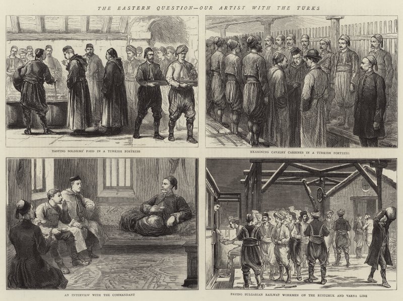 A keleti kérdés, a mi művészünk a törökökkel (metszet) alkotó: English School