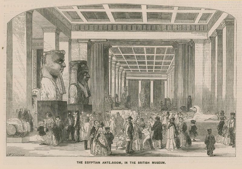 Az egyiptomi előszoba a British Múzeumban alkotó: English School