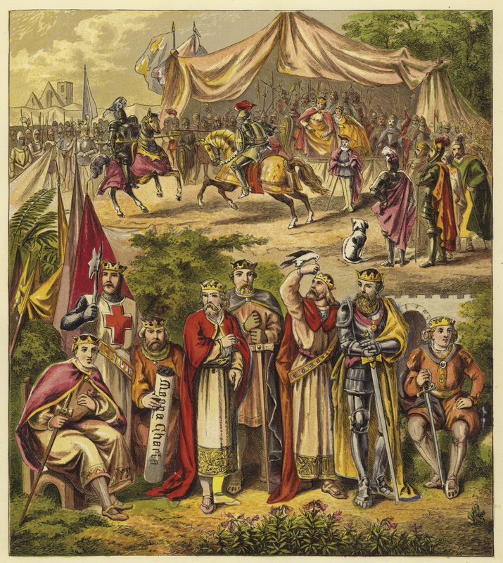 A nyolc első Plantagenet király; Henrik király, I. Richárd király, János király, III. Henrik király, I. Edward király, II. Edward király, III. Edward király, II. Richard király alkotó: English School