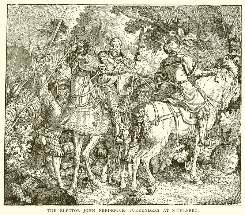 John Frederick választófejedelem megadja magát Muhlbergben alkotó: English School