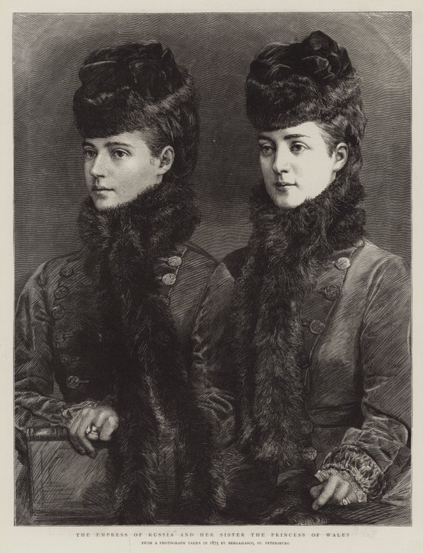 Oroszország császárnéja és nővére, a walesi hercegnő (metszet) alkotó: English School