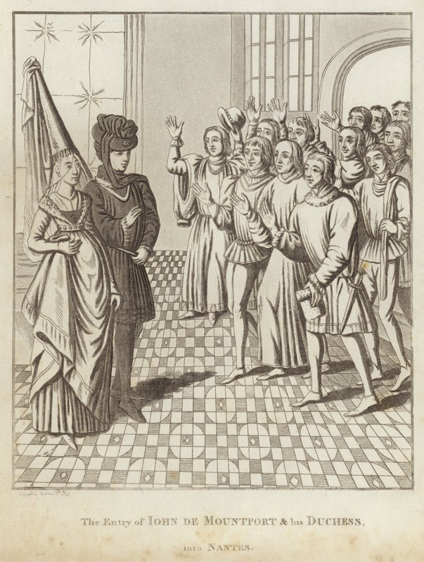 Iohn de Mountfort és hercegnőjének belépése Nantes-ba alkotó: English School