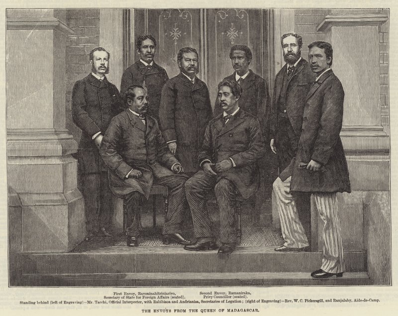 Madagaszkár királynőjének követei (metszet) alkotó: English School