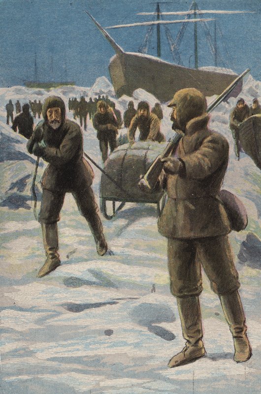 Az Erebus és a terror a jégben (színes litó) alkotó: English School