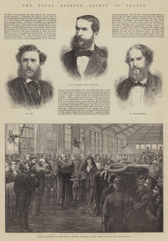 A végzetes léggömb emelkedés Franciaországban (metszet) alkotó: English School