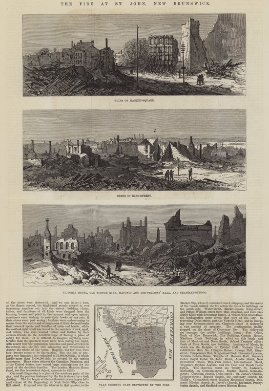 The Fire at St John, New Brunswick (metszet) alkotó: English School