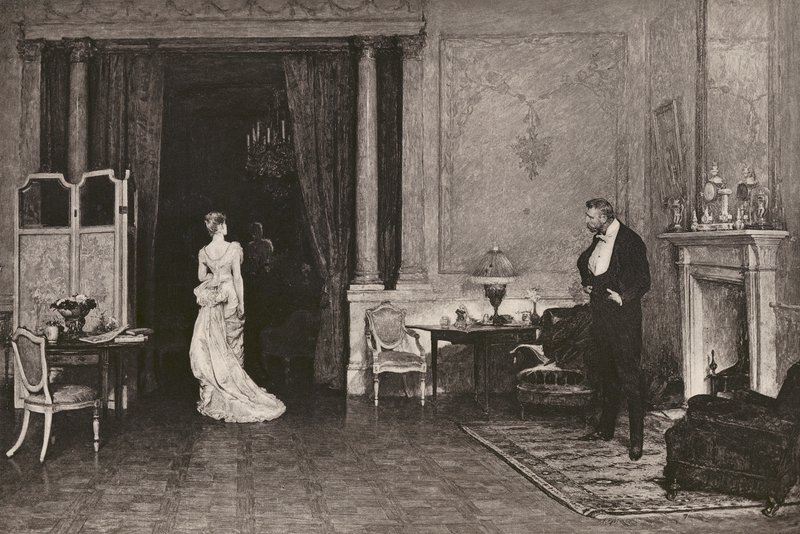 Az első felhő, W Q Orchardson után, RA (litó) alkotó: English School