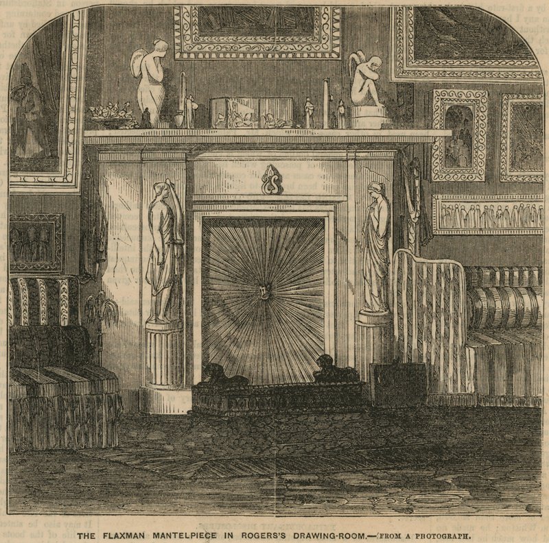 A Flaxman kandallópárkánya a Rogers the Poets szalonban, Rogers House, St James