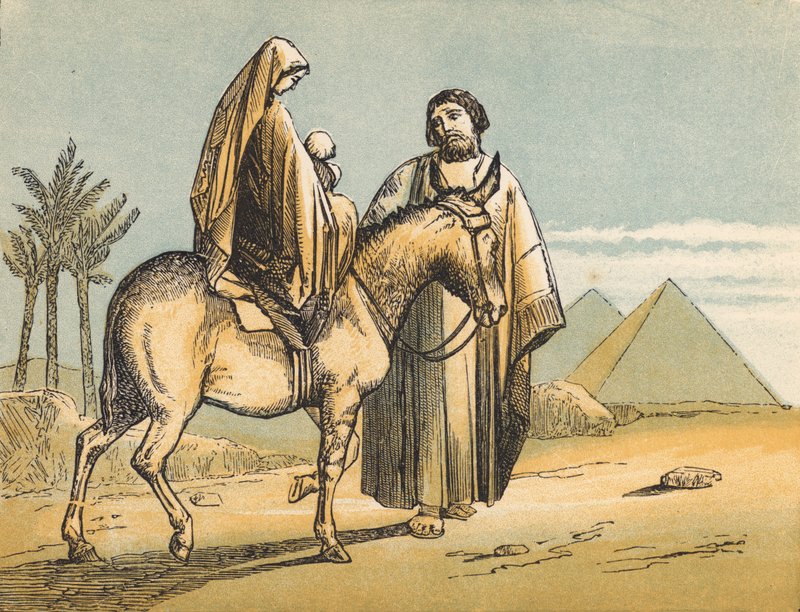 Repülés Egyiptomba (színes metszet) alkotó: English School
