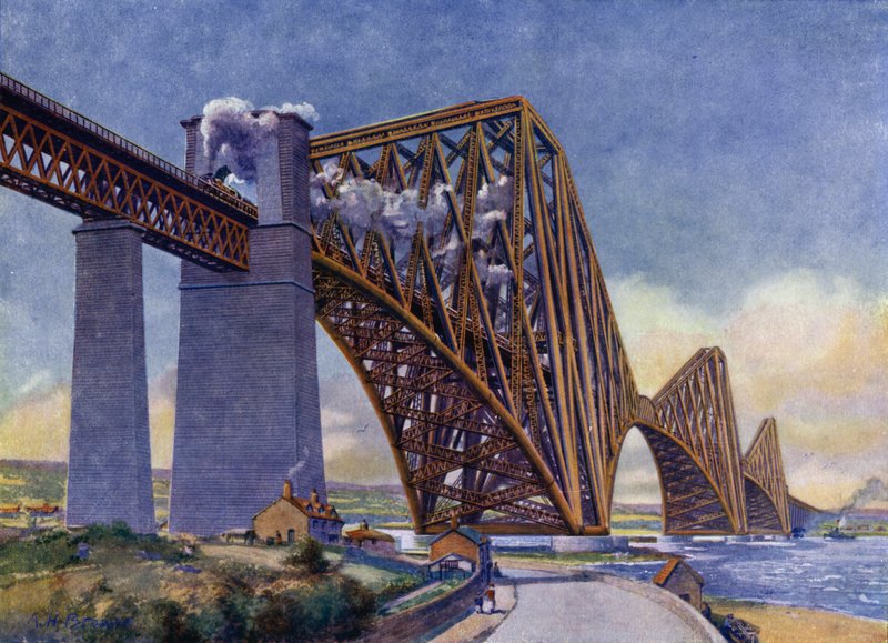 A Forth híd, a világ legcsodálatosabb hídja (litho) alkotó: English School