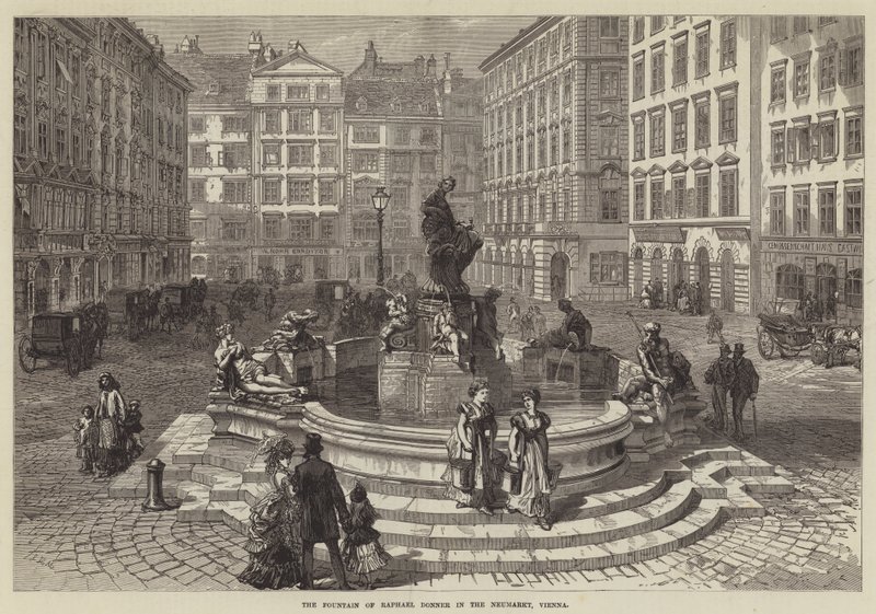 Raphael Donner kútja a bécsi Neumarktban (metszet) alkotó: English School