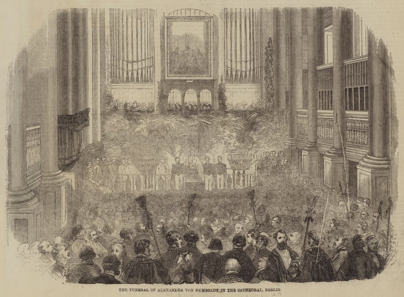 Alexander von Humboldt temetése a berlini székesegyházban (metszet) alkotó: English School