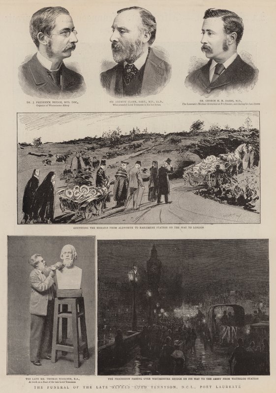 A néhai Alfred Lord Tennyson temetése, DCL, költődíjas (metszet) alkotó: English School