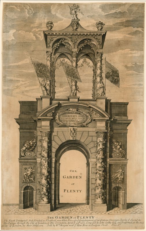 A bőség kertje; Diadalív a Fleet Streeten, a londoni Whitefriars közelében alkotó: English School