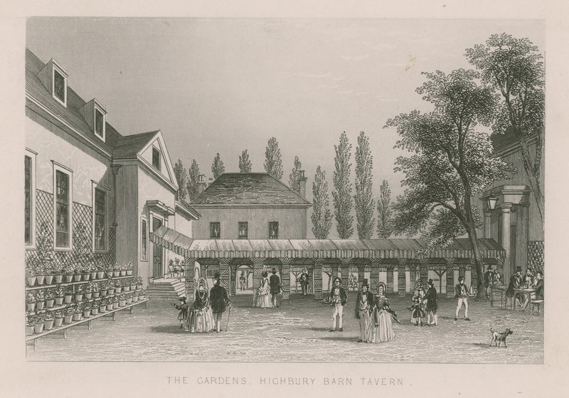 A kertek a Highbury Barn Tavernben alkotó: English School