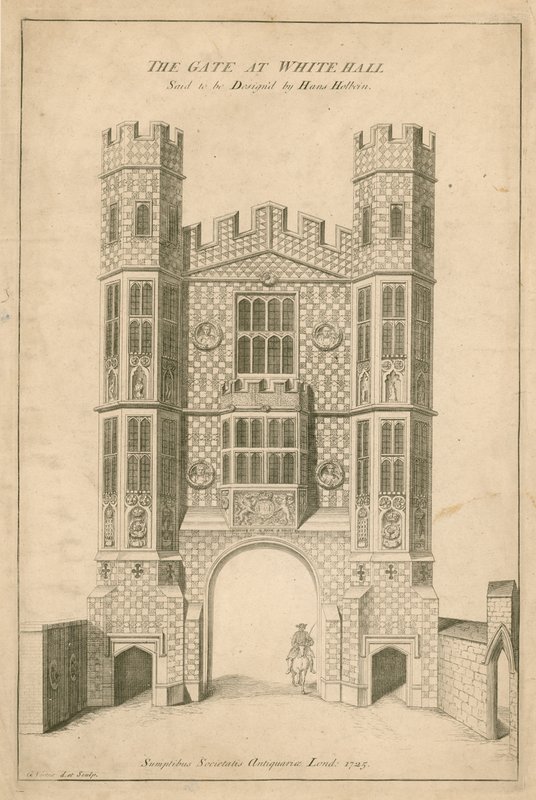 A Whitehall kapuja. Azt mondják, hogy Hans Holbein tervezte alkotó: English School