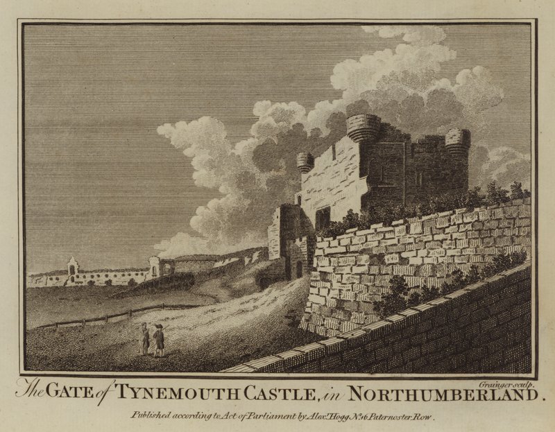 Tynemouth kastély kapuja, Northumberlandben (metszet) alkotó: English School