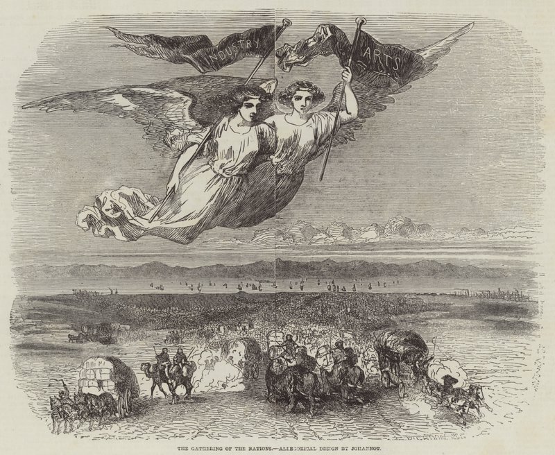 A Nemzetek Összejövetele, Johannot allegorikus tervezése (metszet) alkotó: English School