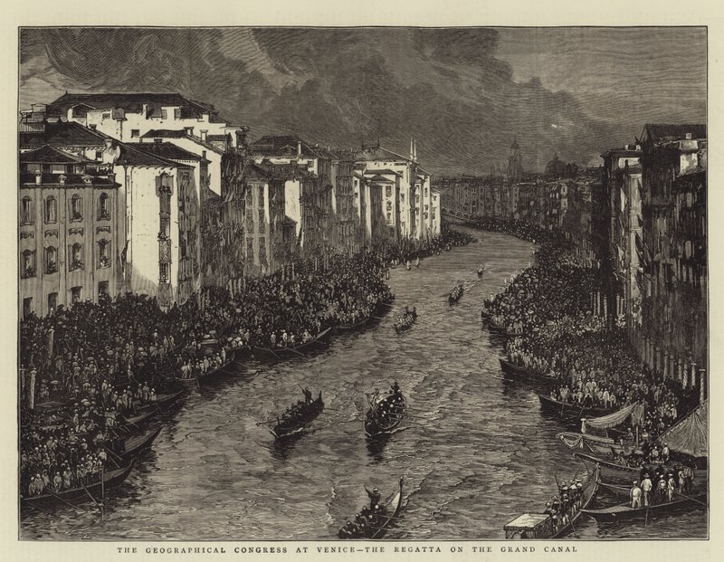 Földrajzi Kongresszus Velencében, Regatta a Canal Grandén (metszet) alkotó: English School