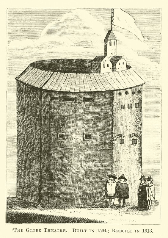 Az 1594-ben épült Globe Színház; 1613-ban átépítették alkotó: English School