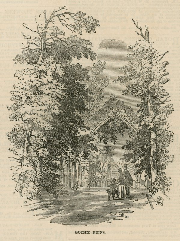 A gótikus romok a Vauxhall Gardensben alkotó: English School
