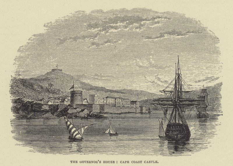A kormányzó háza, Cape Coast kastély (metszet) alkotó: English School