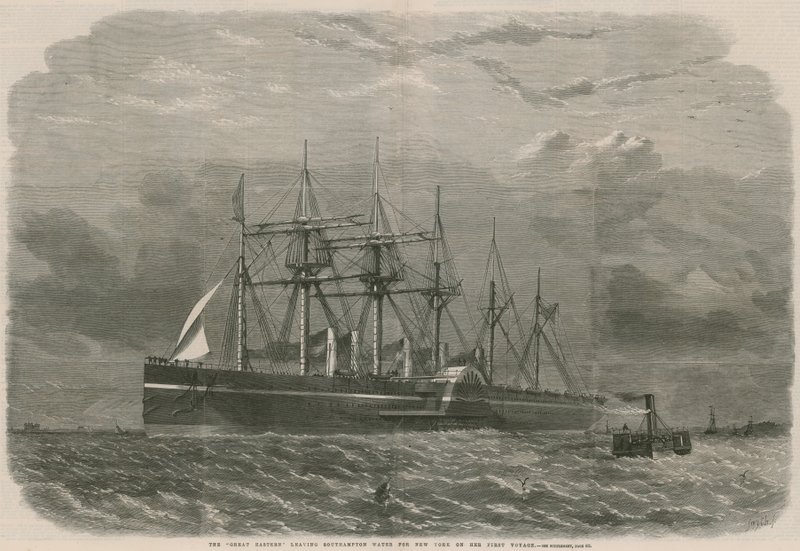 A Great Eastern elhagyja a Southampton vizét New Yorkba az első útján alkotó: English School