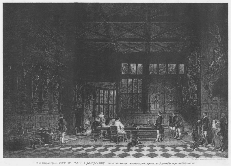 The Great Hall, Speke Hall, Lancashire (litho) alkotó: English School