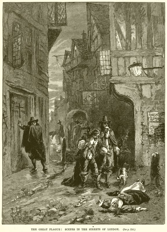 A nagy pestis: jelenetek London utcáin alkotó: English School
