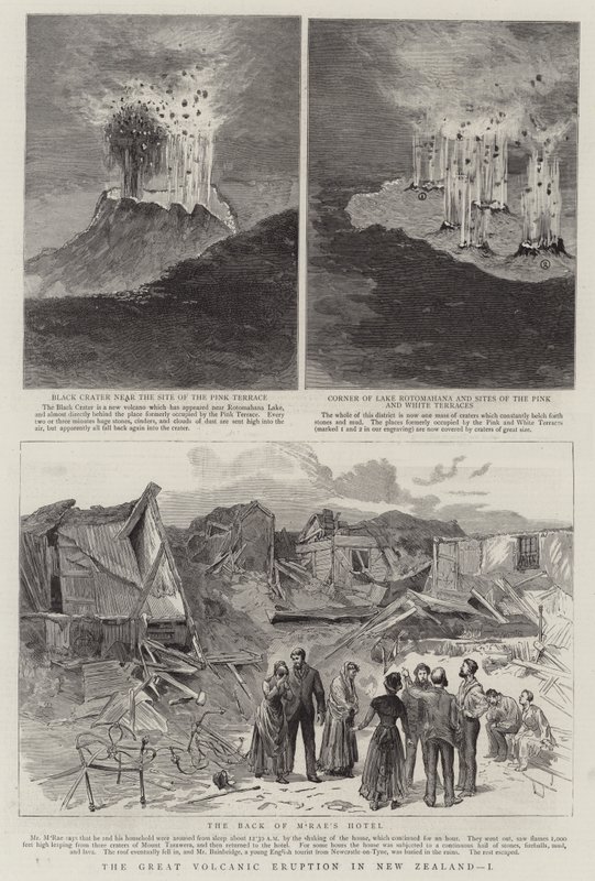 A nagy vulkánkitörés Új-Zélandon, I (metszet) alkotó: English School