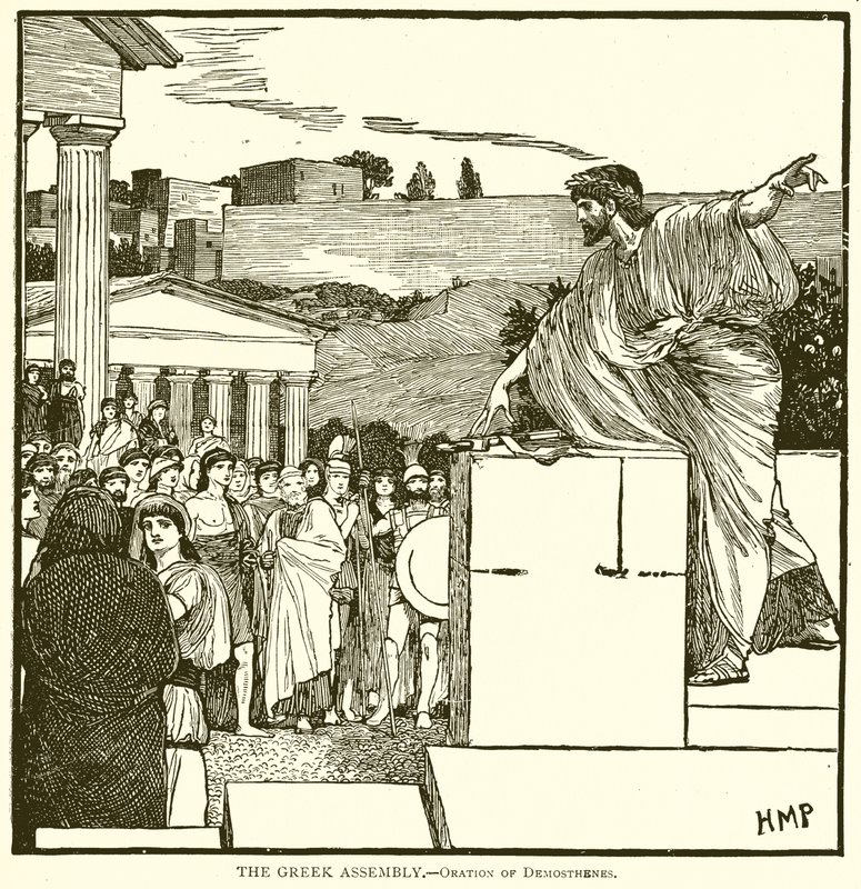 A görög gyűlés. - Démoszthenész beszéde alkotó: English School