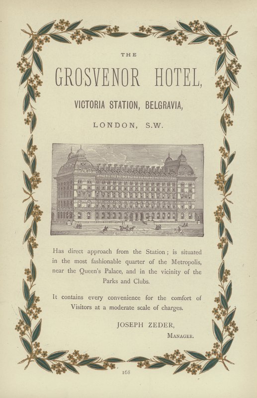 The Grosvenor Hotel (metszet) alkotó: English School