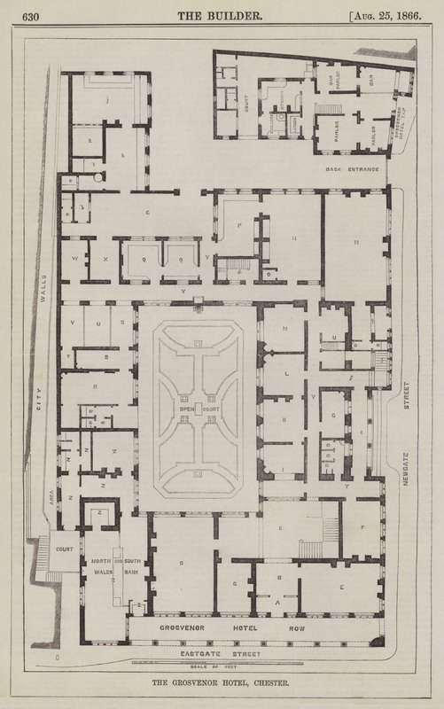 The Grosvenor Hotel, Chester (metszet) alkotó: English School