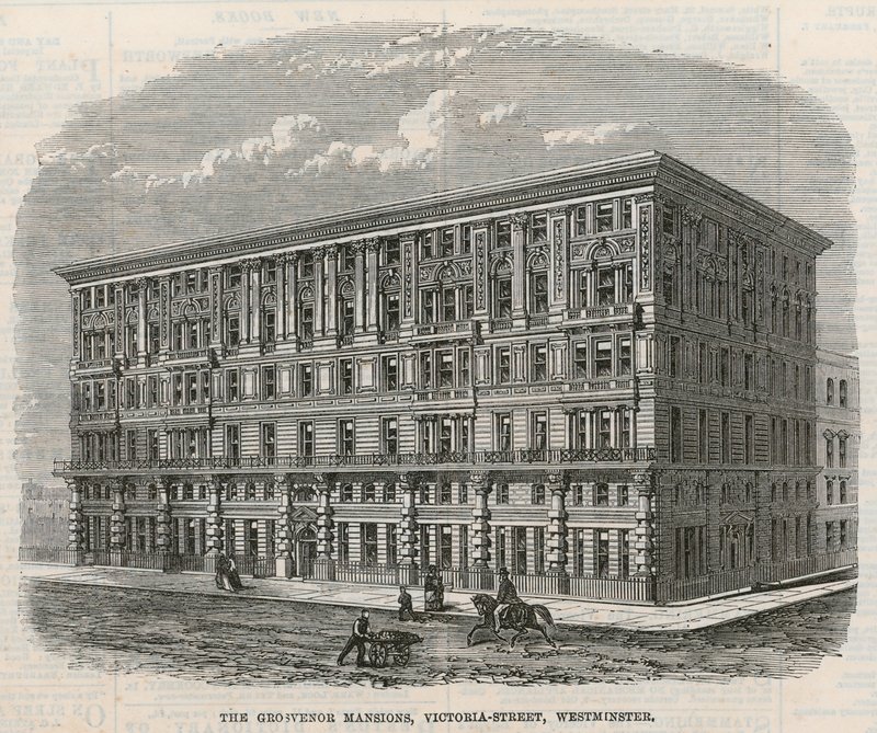 The Grosvenor Mansions, Victoria Street, Westminster, London alkotó: English School
