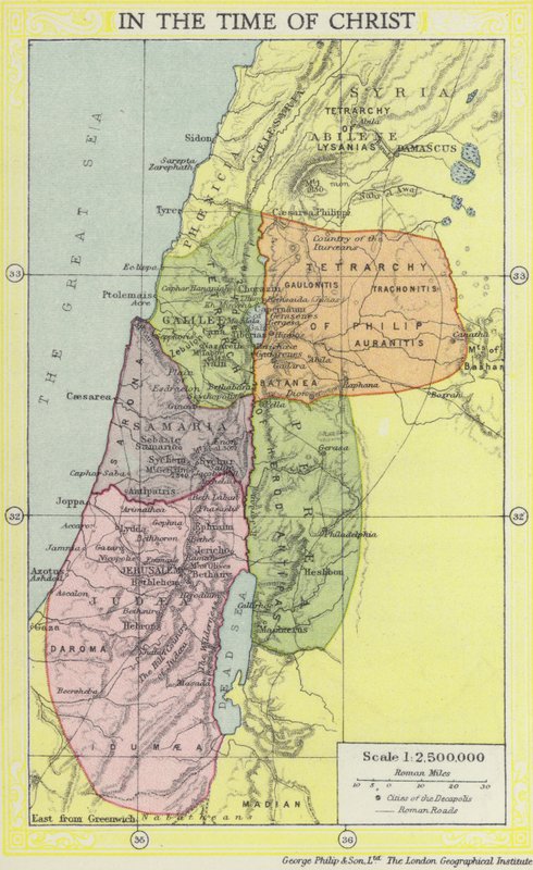 A Szentföld Krisztus idejében (színes litho) alkotó: English School