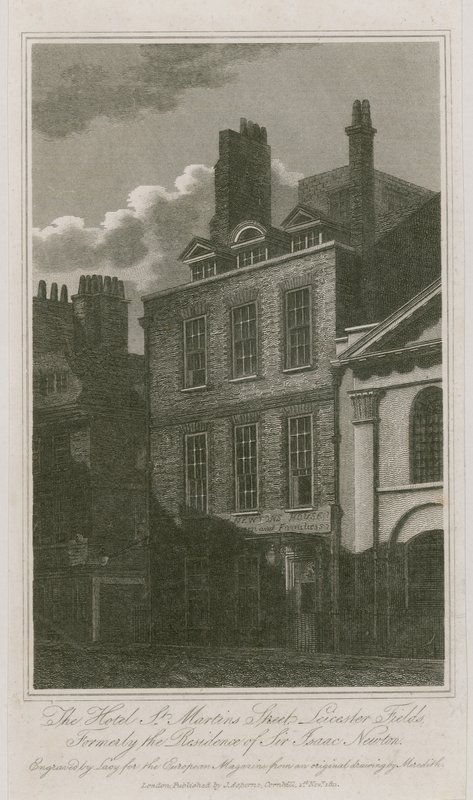 The Hotel, St Martins Street, Leicester Square, London; korábban Sir Isaac Newton rezidenciája alkotó: English School
