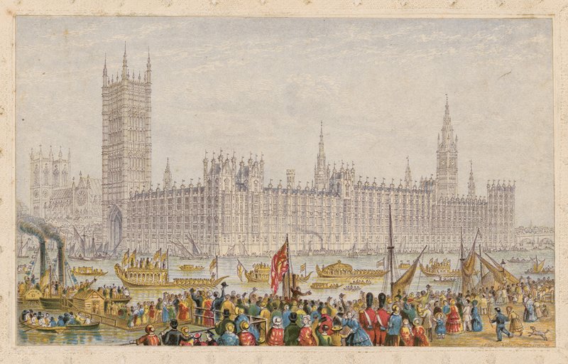 A Parlament háza, a Westminster-palota, London alkotó: English School
