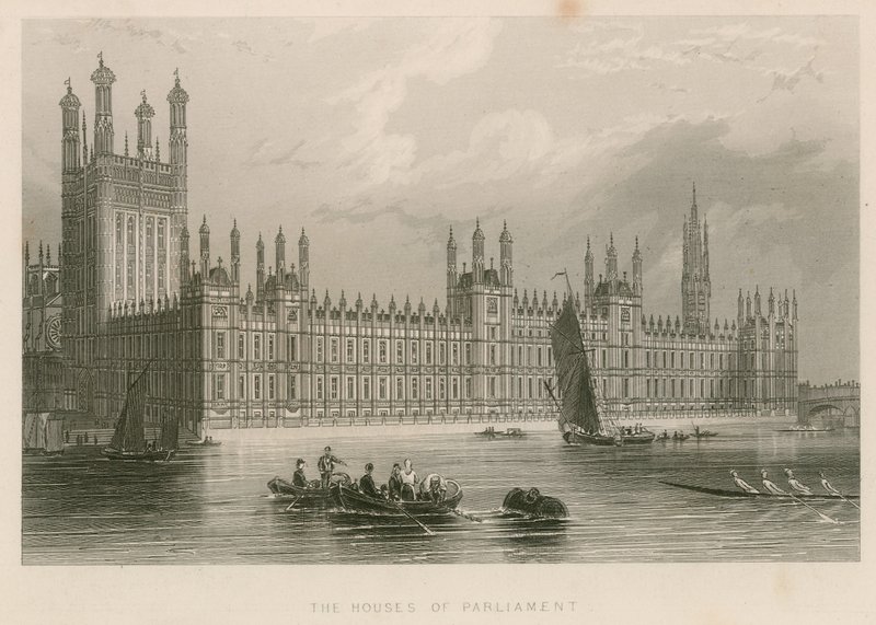A Parlament háza, a Westminster-palota, London alkotó: English School