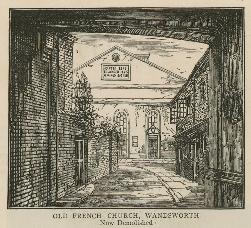 A hugenották Angliában: Régi francia templom, Wandsworth alkotó: English School