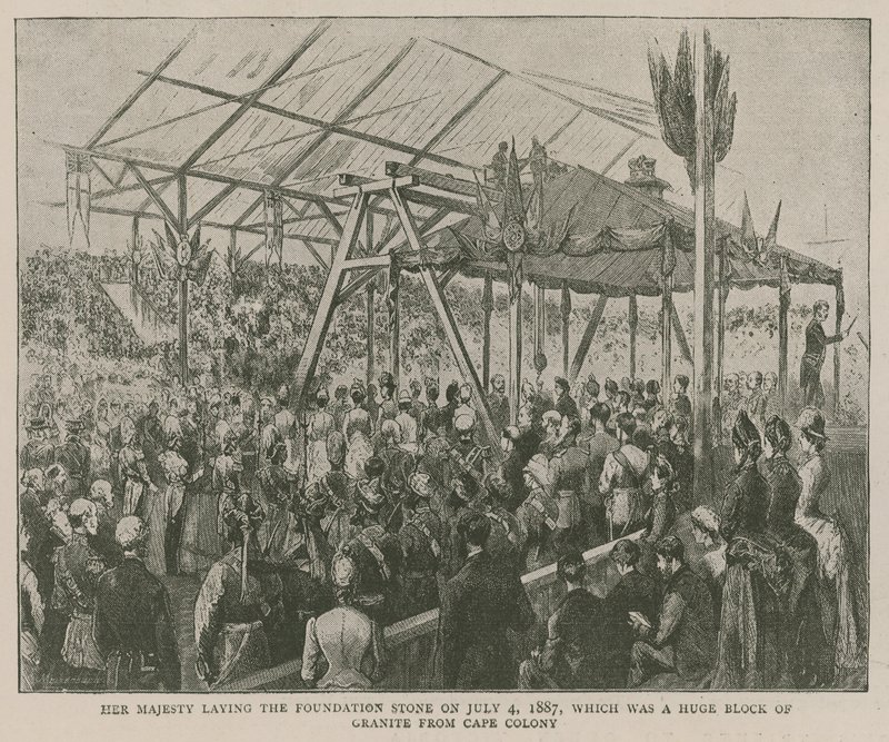 A császári intézet: Őfelsége 1887. július 4-én letette az alapkövet, amely egy hatalmas gránittömb volt Cape Colonyból alkotó: English School
