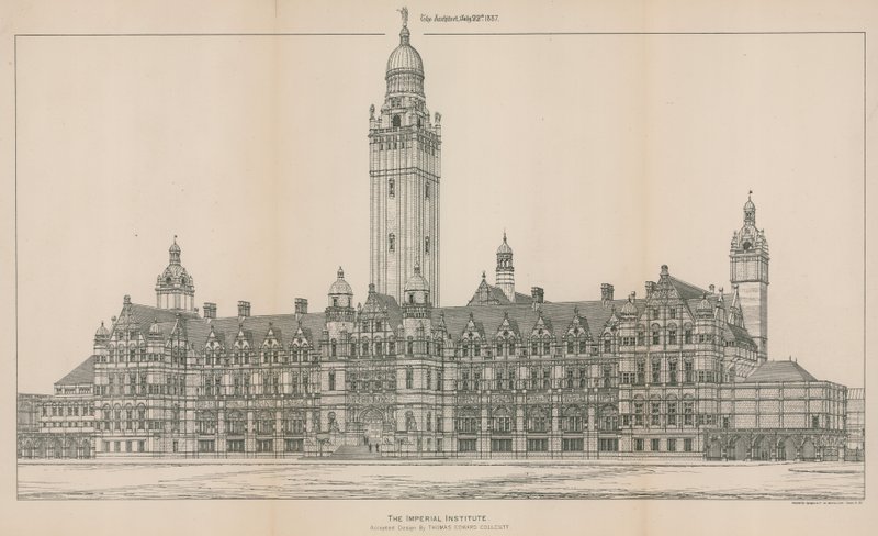 The Imperial Institute: Thomas Edward Collcutt által elfogadott terv alkotó: English School