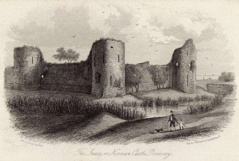 A belső vagy normann kastély Pevenseyben alkotó: English School