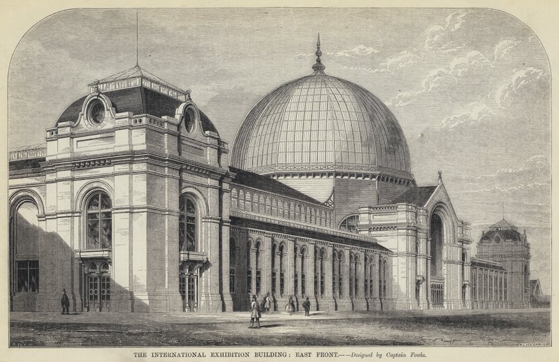 Nemzetközi Kiállítási épület, Keleti Front (metszet) alkotó: English School