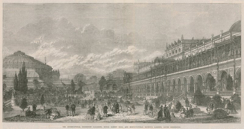 A Nemzetközi Kiállítási Galériák, a Royal Albert Hall és a Horticultural Societys Gardens, South Kensington alkotó: English School