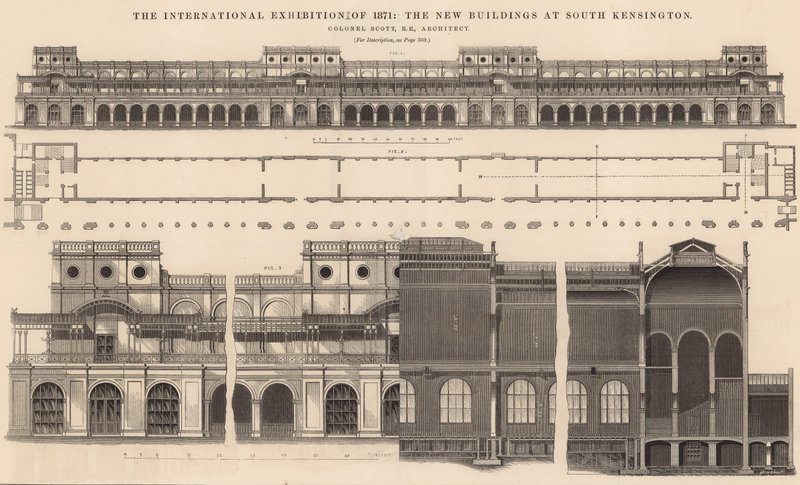 Az 1871-es nemzetközi kiállítás – az új épületek South Kensingtonban alkotó: English School